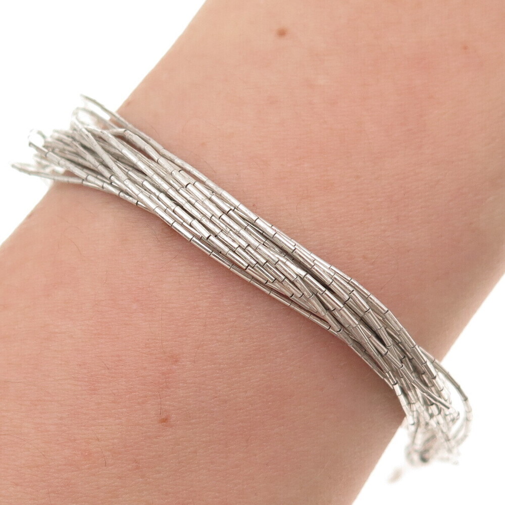 Old Pawn Sterling Silver Vintage Southwestern Liquid Chain Link Bracelet 6.5"